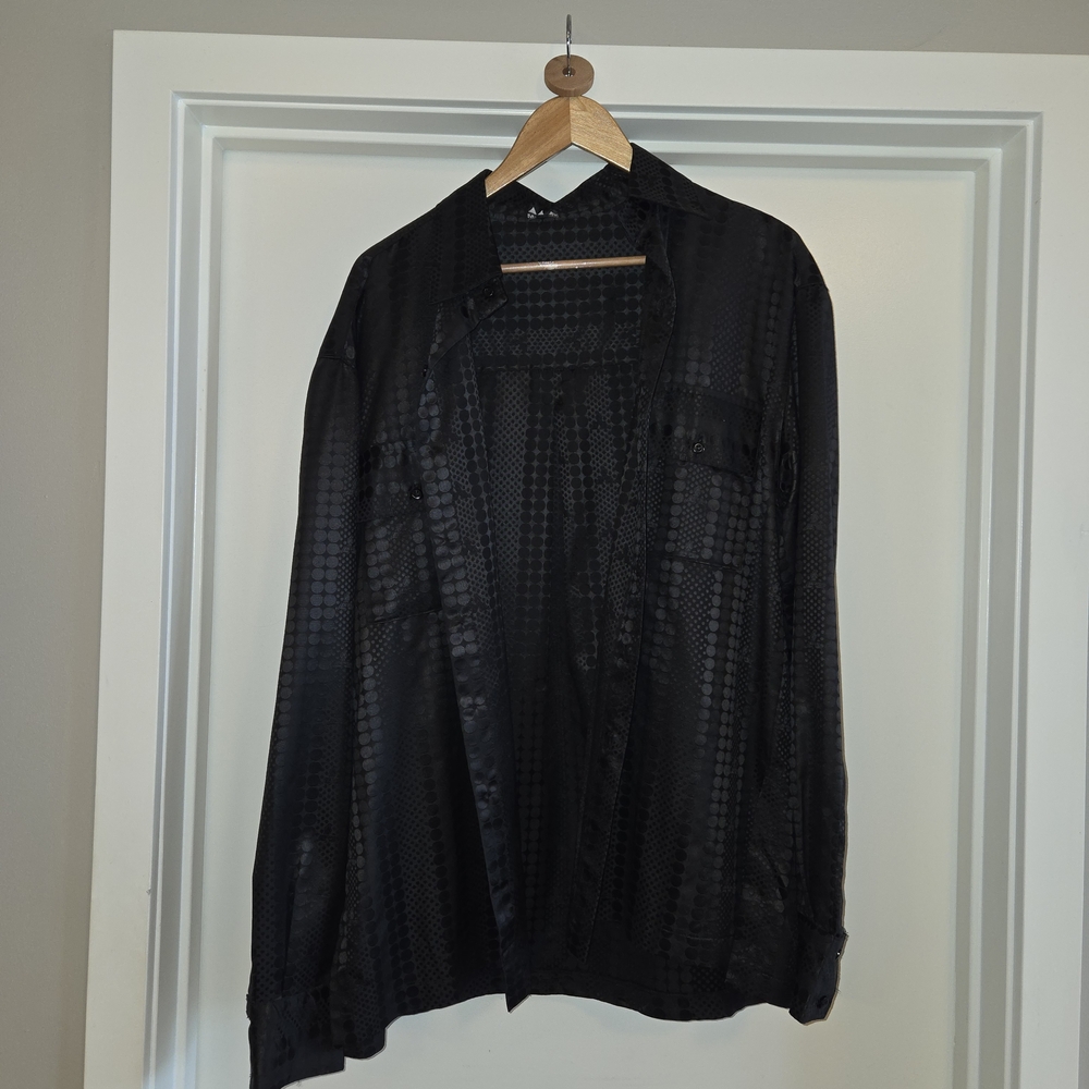 Marche Rue Dix Gamble Noir Satin Jacquard Shirt/Pants - Picture 12 of 15
